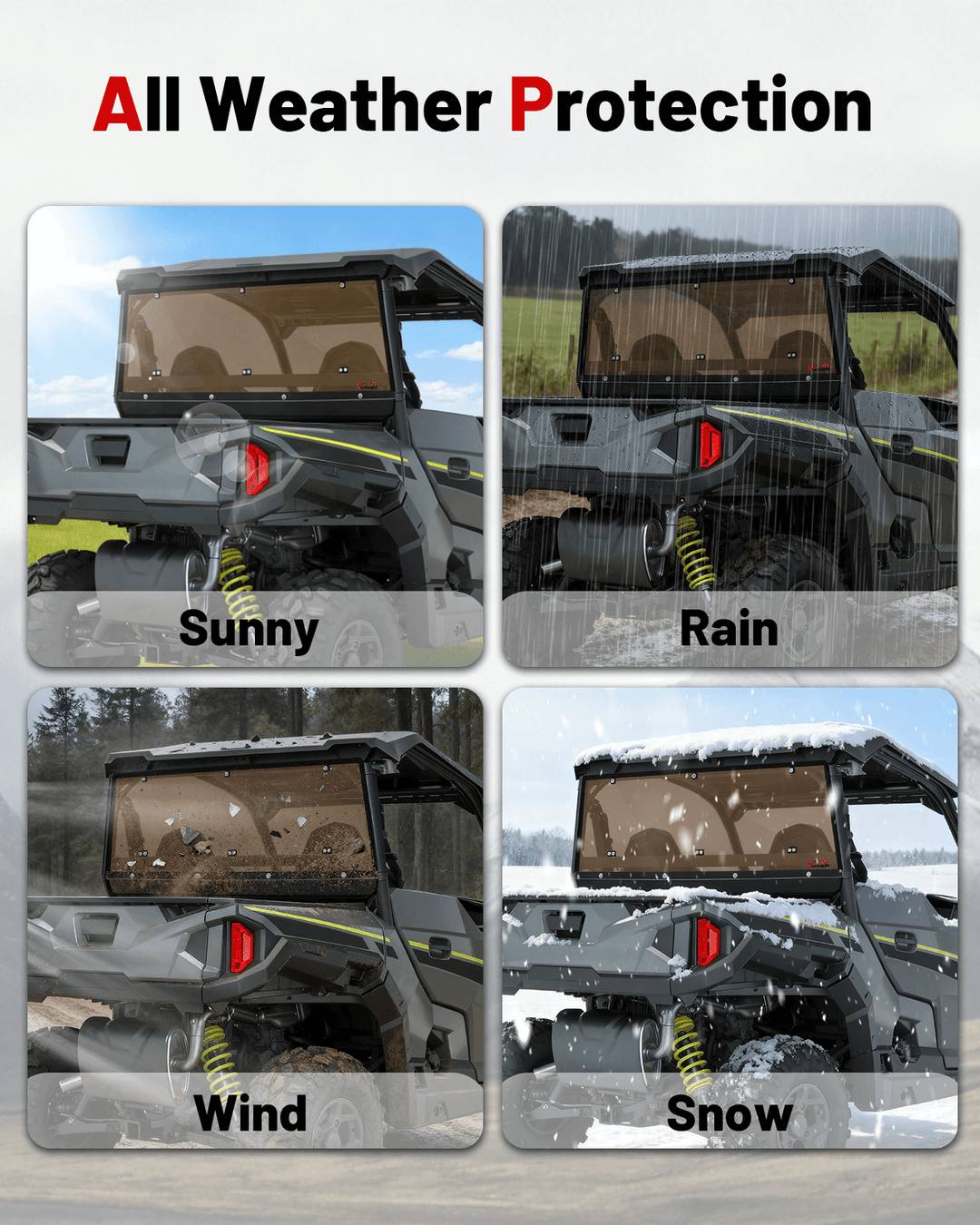 StarknightMT General 1000/XP/4 Tinted Rear Windshield all weather protection