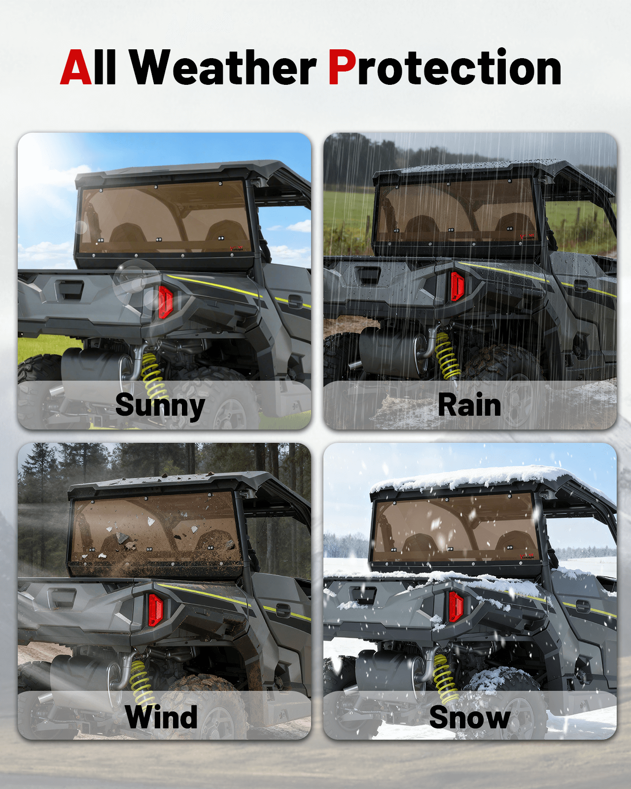 StarknightMT General 1000/XP/4 Tinted Rear Windshield all weather protection