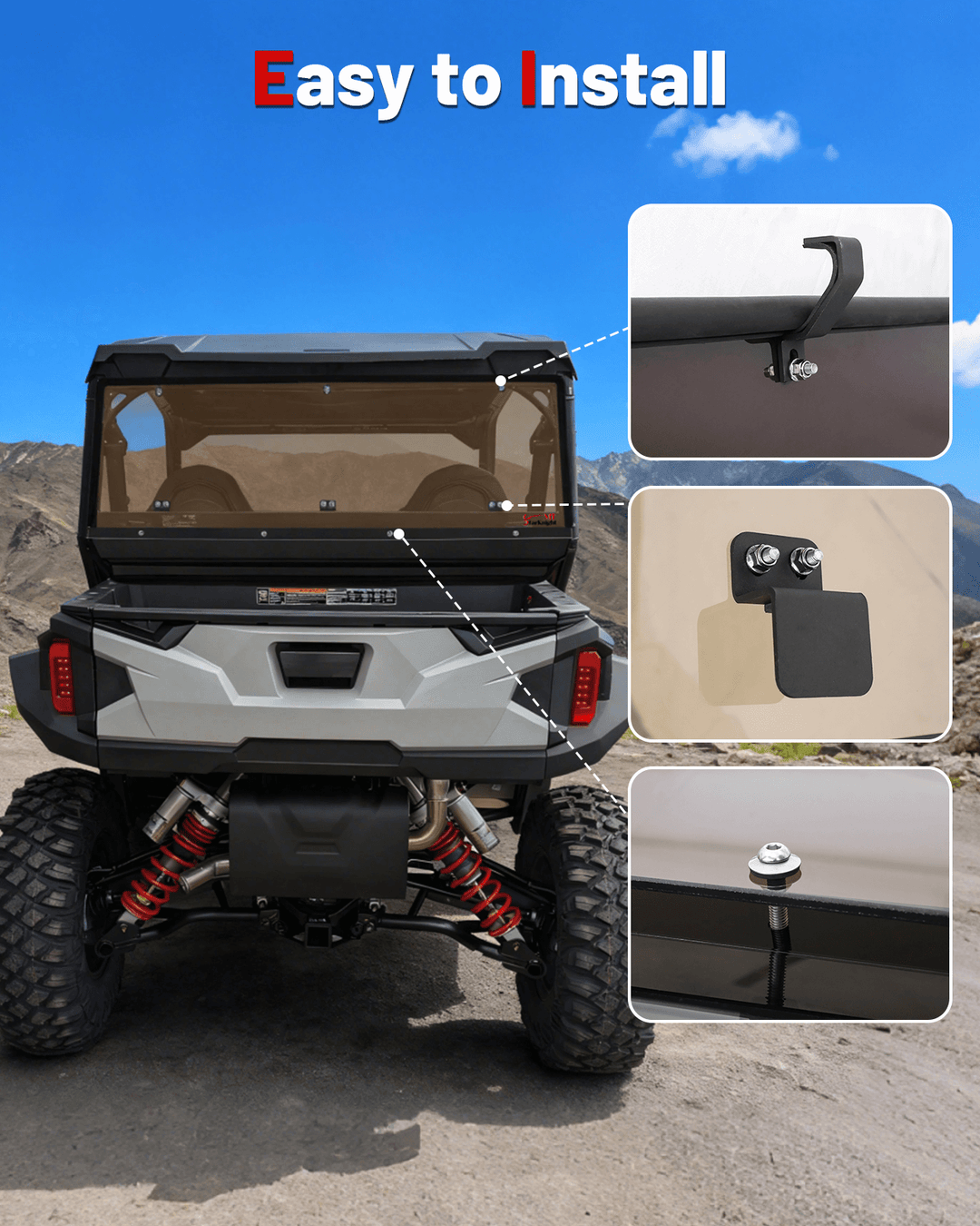 StarknightMT General 1000/XP/4 Tinted Rear Windshield easy to install