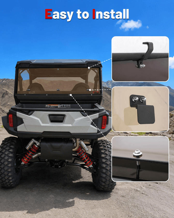 StarknightMT General 1000/XP/4 Tinted Rear Windshield easy to install