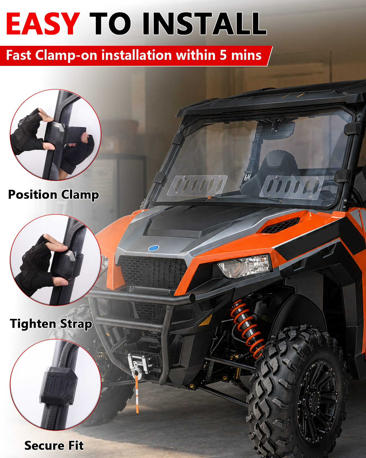 StarknightMT's Polaris General XP/4/ 1000 Vented Windshield (2016-2025) Easy to install
