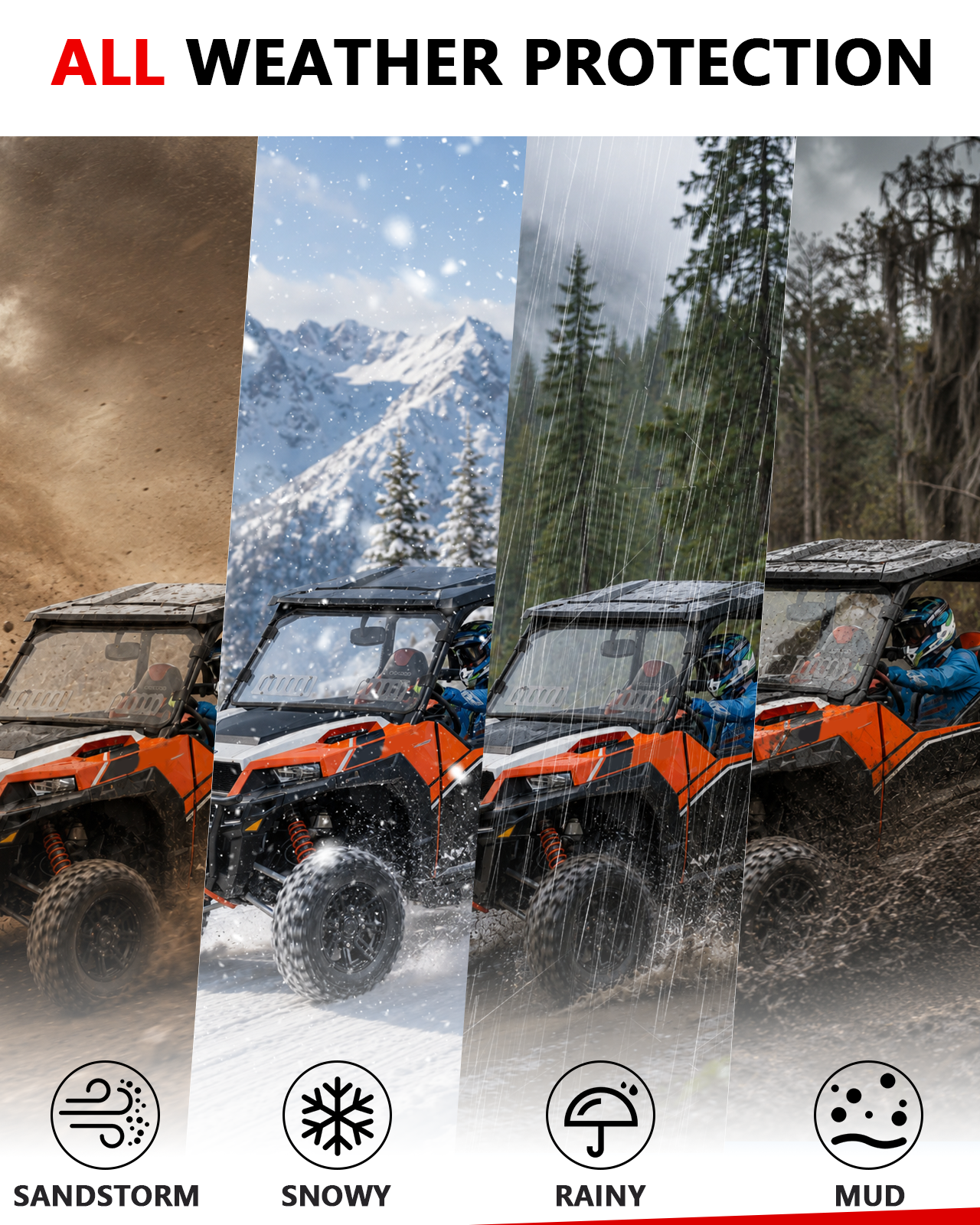 StarknightMT's Polaris General XP/4/ 1000 Vented Windshield (2016-2025) All weather protection