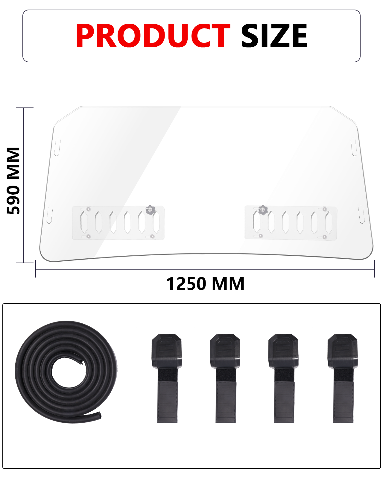 StarknightMT's Polaris General XP/4/ 1000 Vented Windshield (2016-2025) Product size