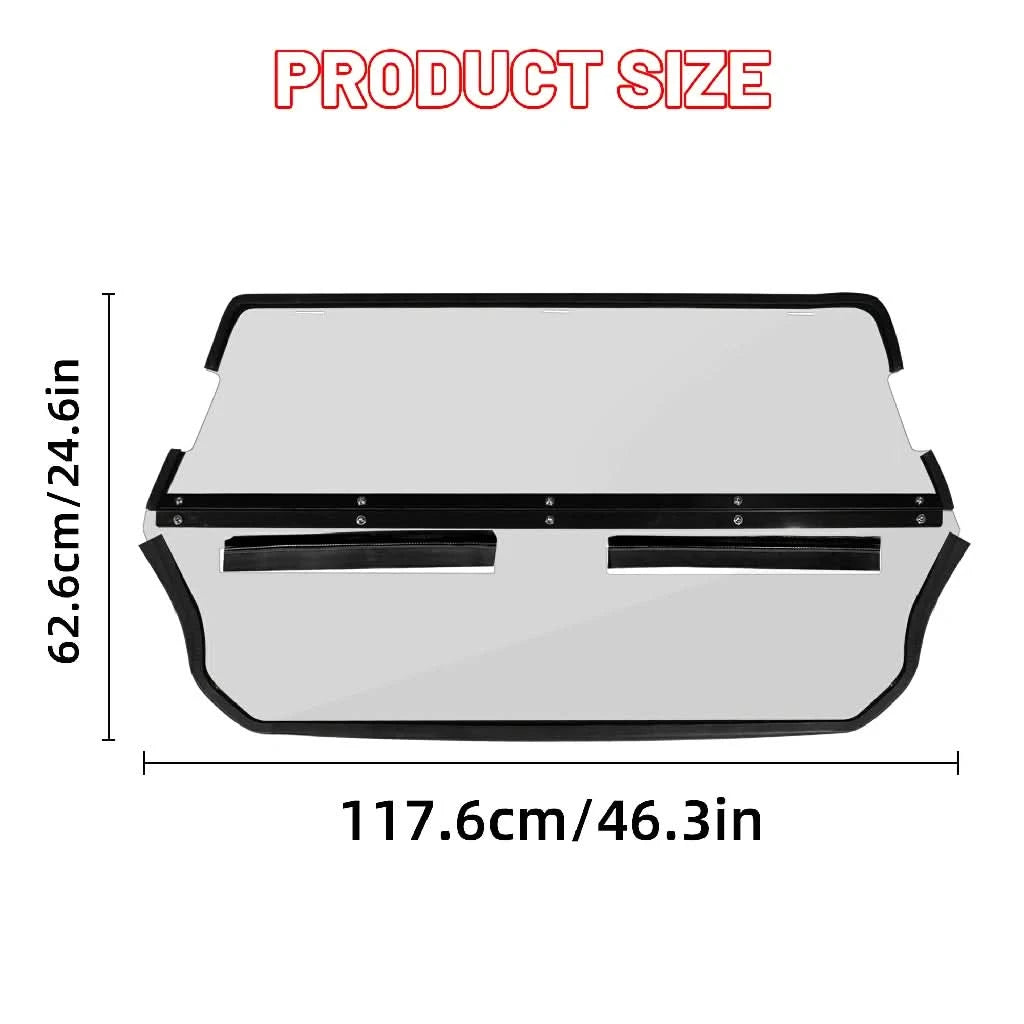 RZR 570 rear windshield product size