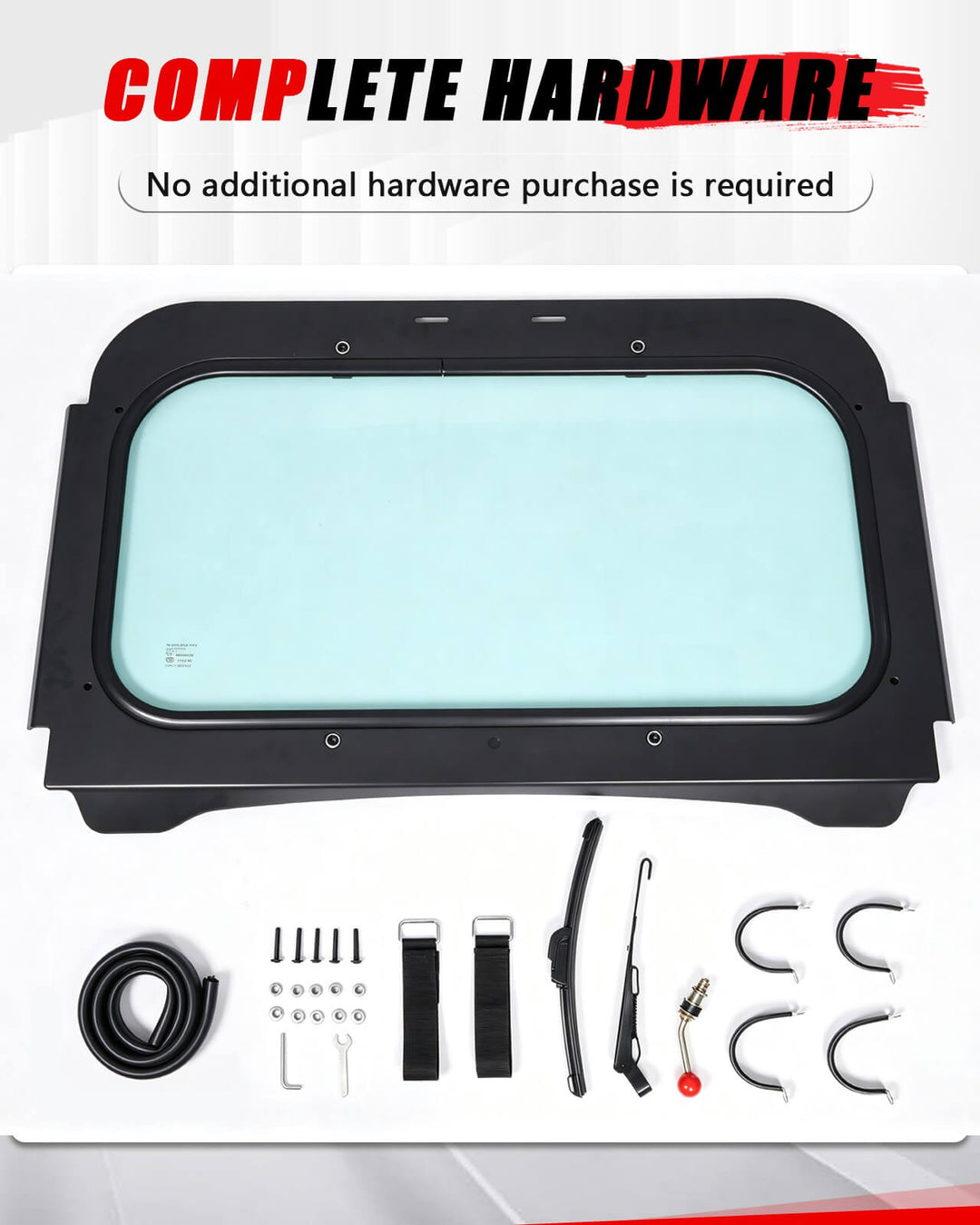 Polaris RZR 800 Glass Windshield  Complete Hardware