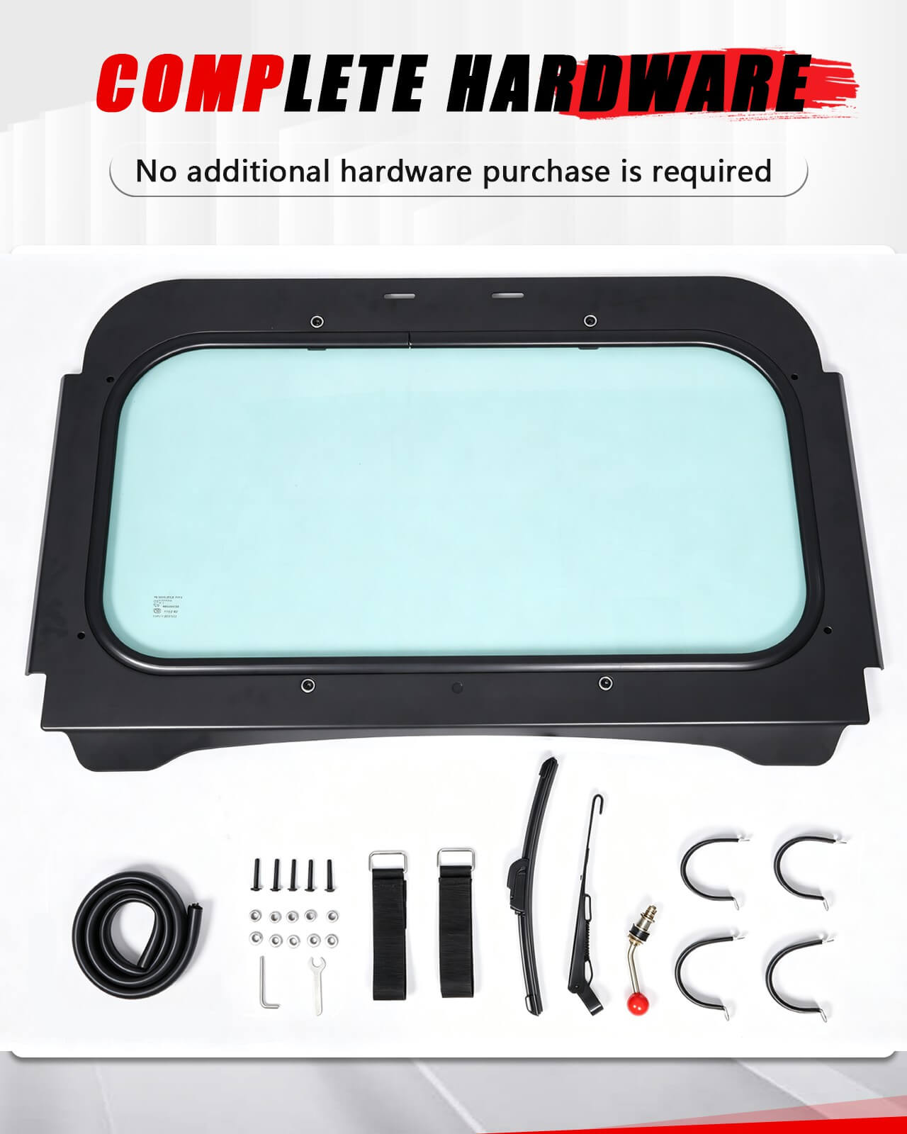Polaris RZR 800 Glass Windshield  Complete Hardware