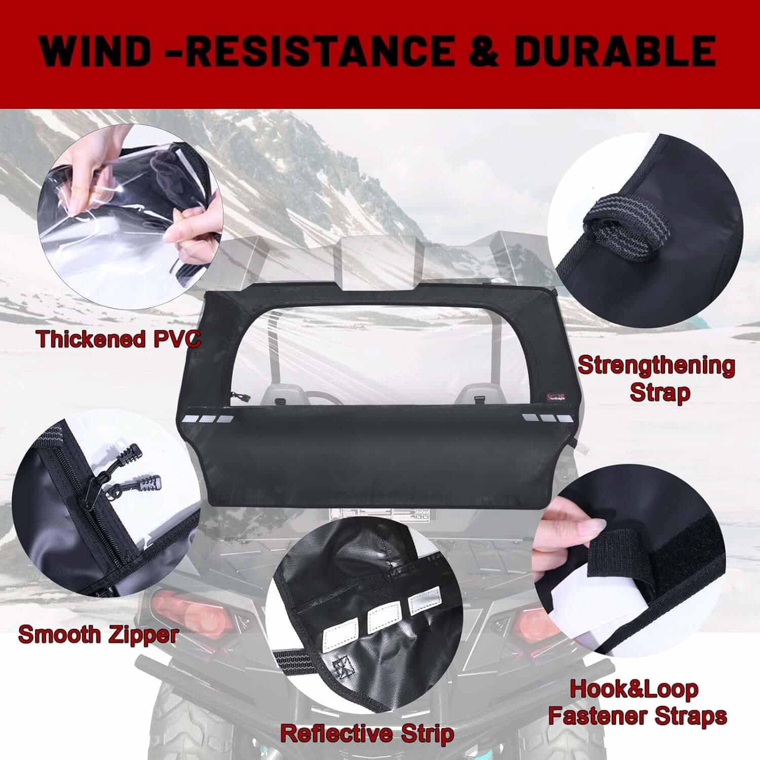 rzr soft rear windshield wind resistant and durable