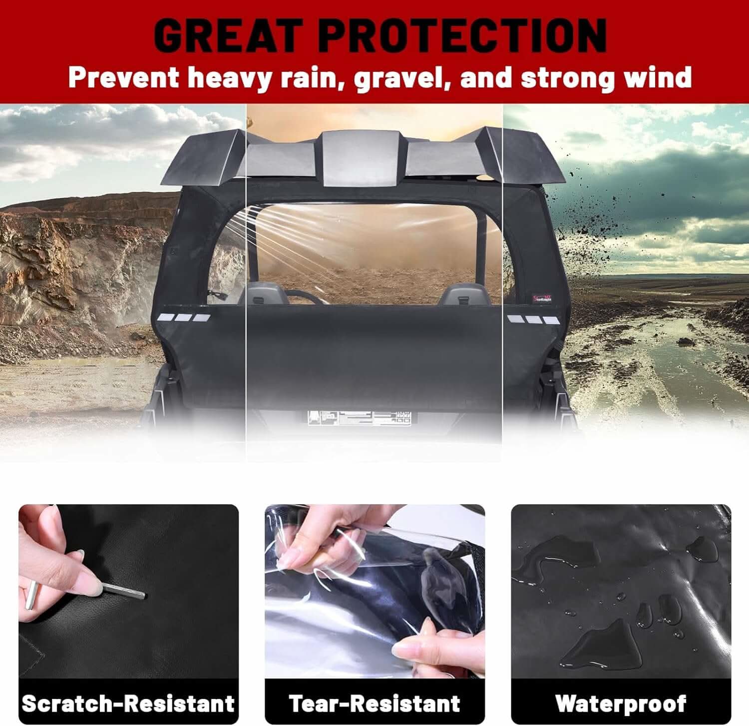rzr soft rear windshield great protection