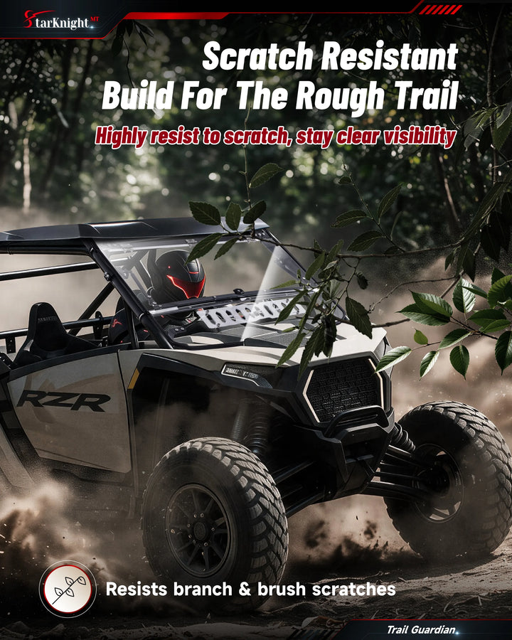 Polaris RZR Pro XP Flip-Up Vented Windshield scratch resistant