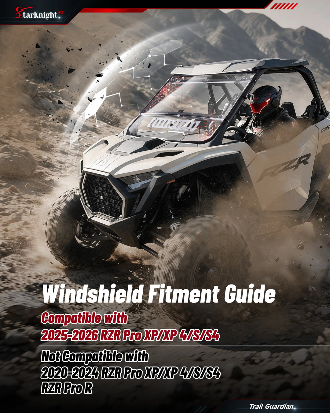 Polaris RZR Pro XP Flip-Up Vented Windshield fitment