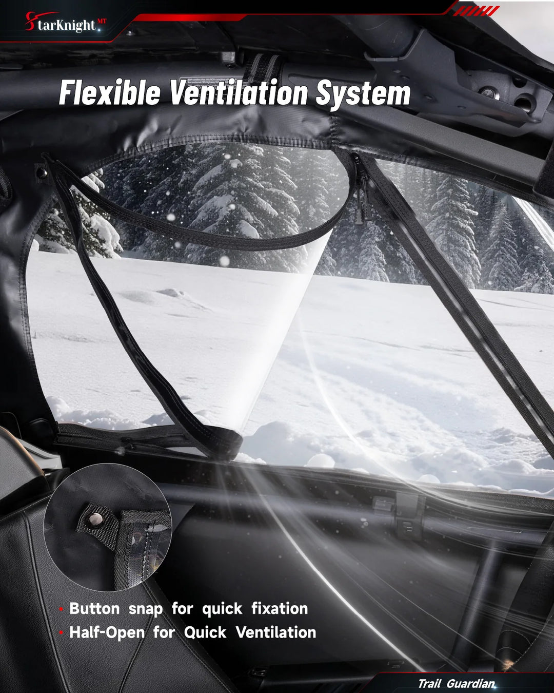 Polaris RZR XP 1000 Soft upper doors ventilation system