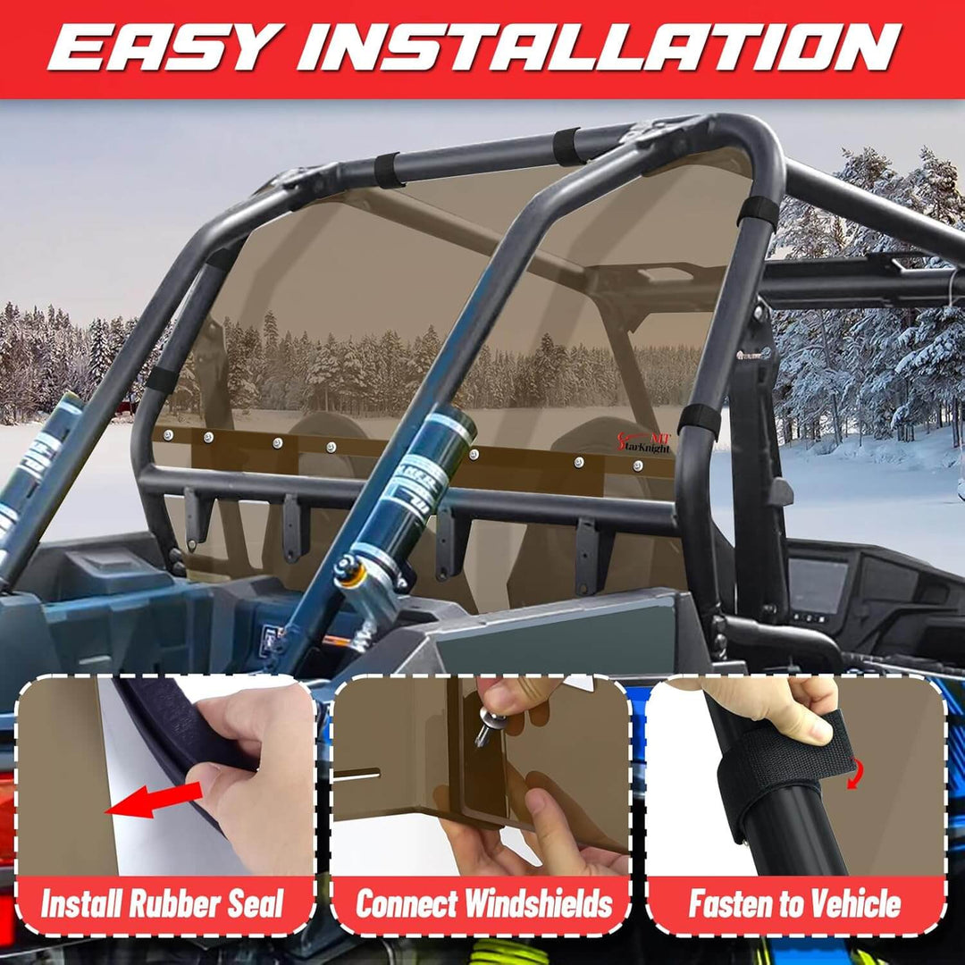 polaris rzr xp 1000 tinted rear windshield easy installation