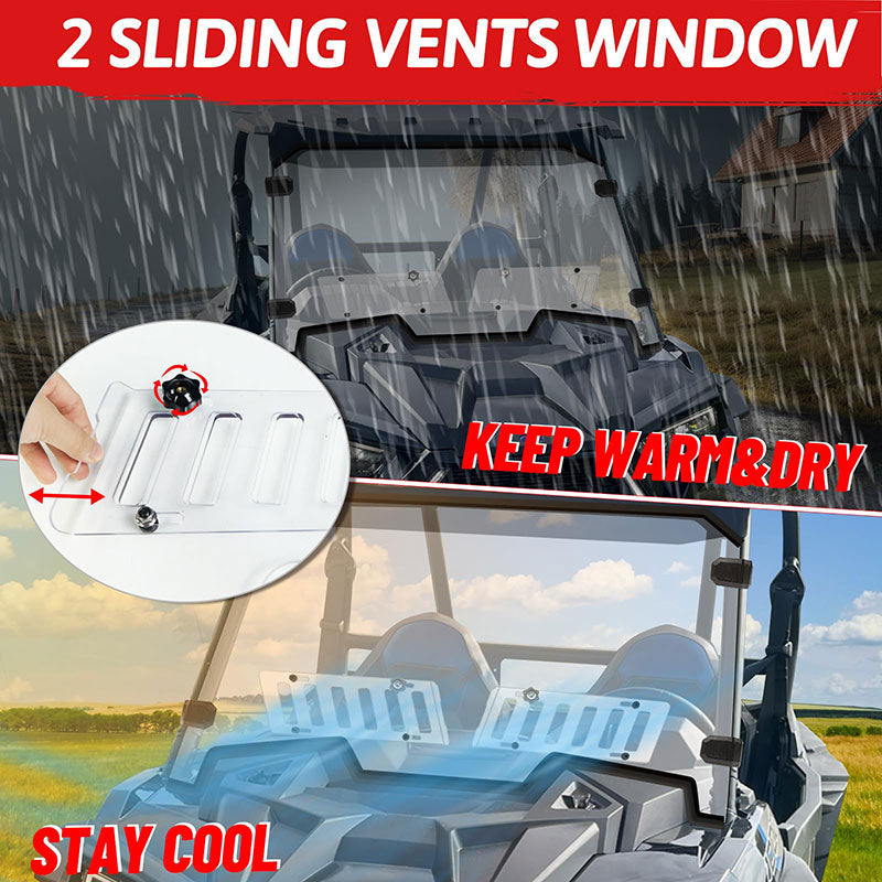 rzr windshield with 2 sliding vents