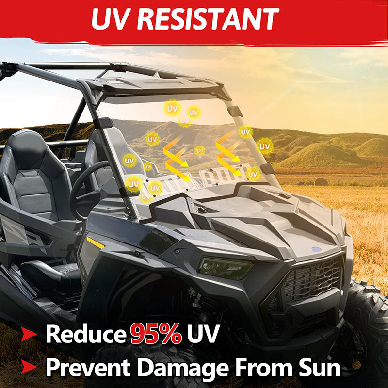 rzr vented windshield reduce 95% UV 