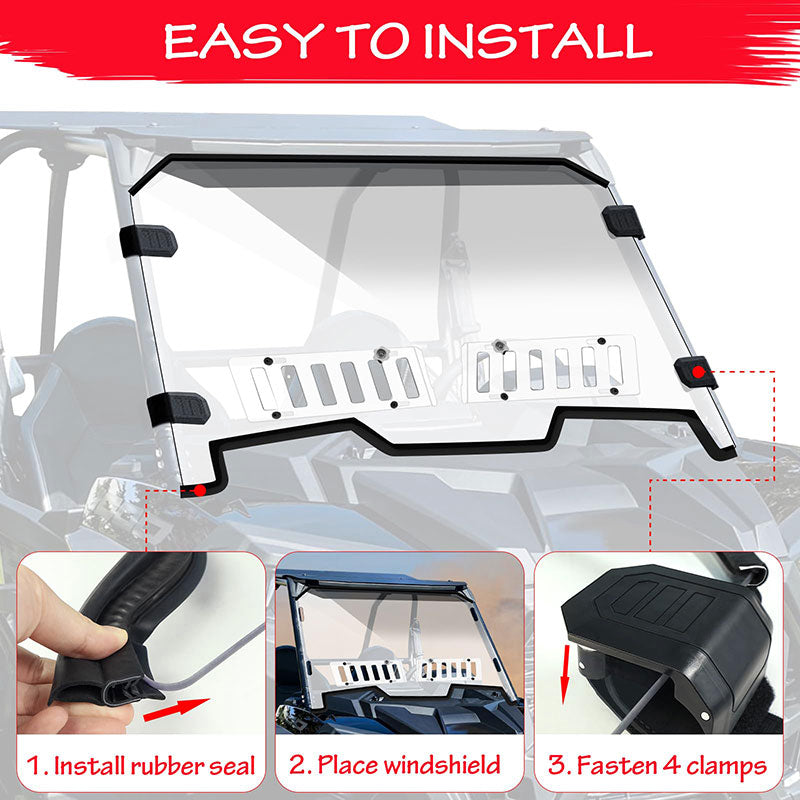 easy to install the rzr xp 1000 vented windshield