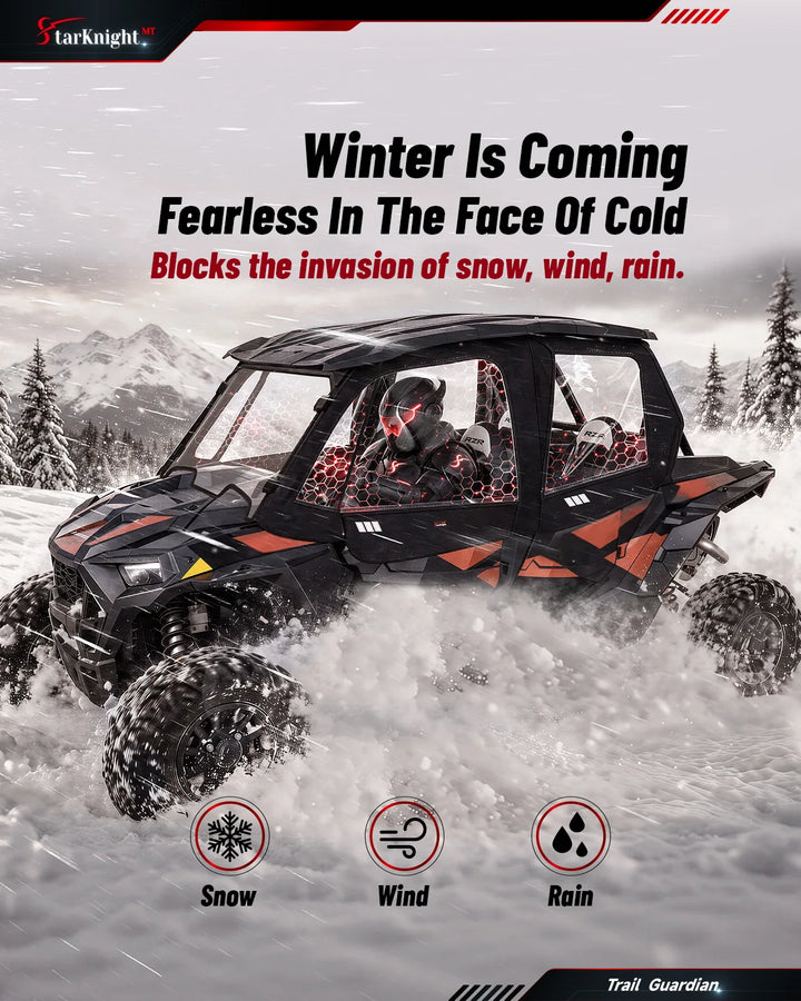 StarknightMT Polaris RZR XP 4 1000 Soft cab enclosure block snow, wind, rain