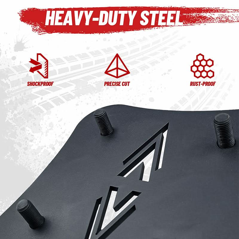 heavy duty steel material of the rzr xp spare tire mount