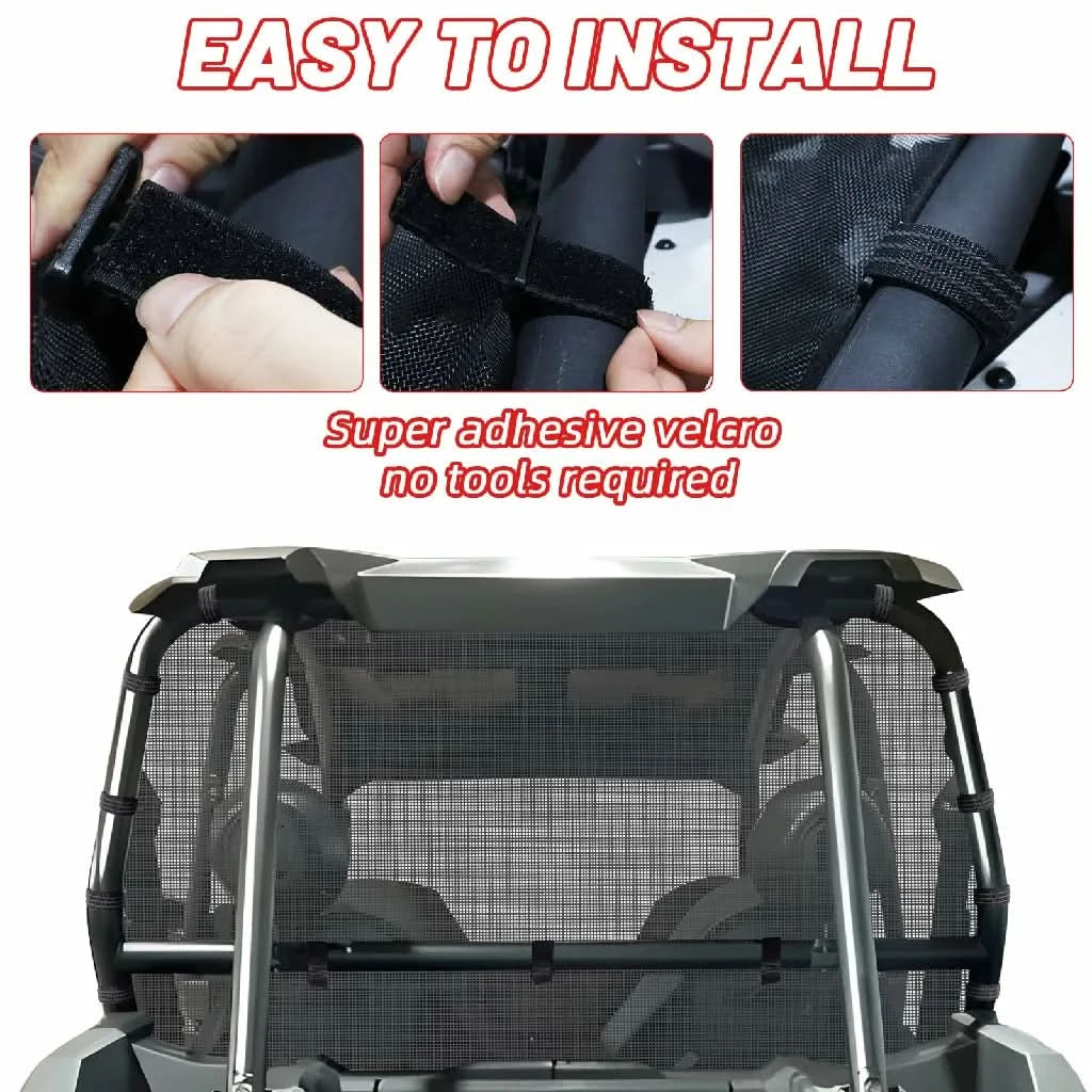 easy to install the rzr xp 1000 soft rear window net