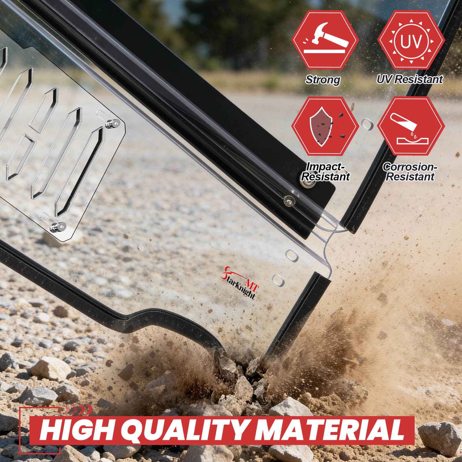 High quality material of Ranger xp flip windshield with slidinf window