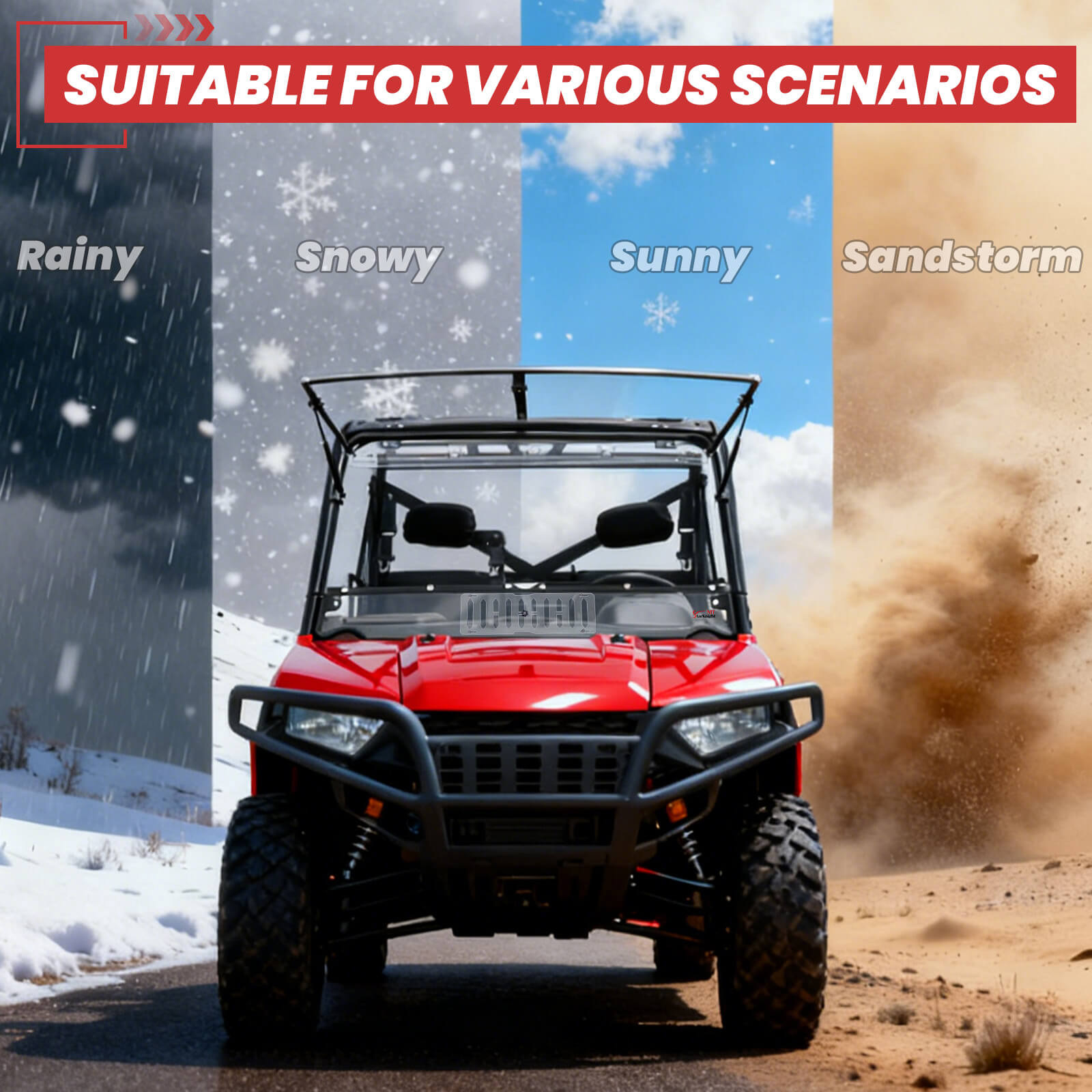 Ranger Crew 1000 Flip Windshield with Sliding Window sutiable for various scenarios