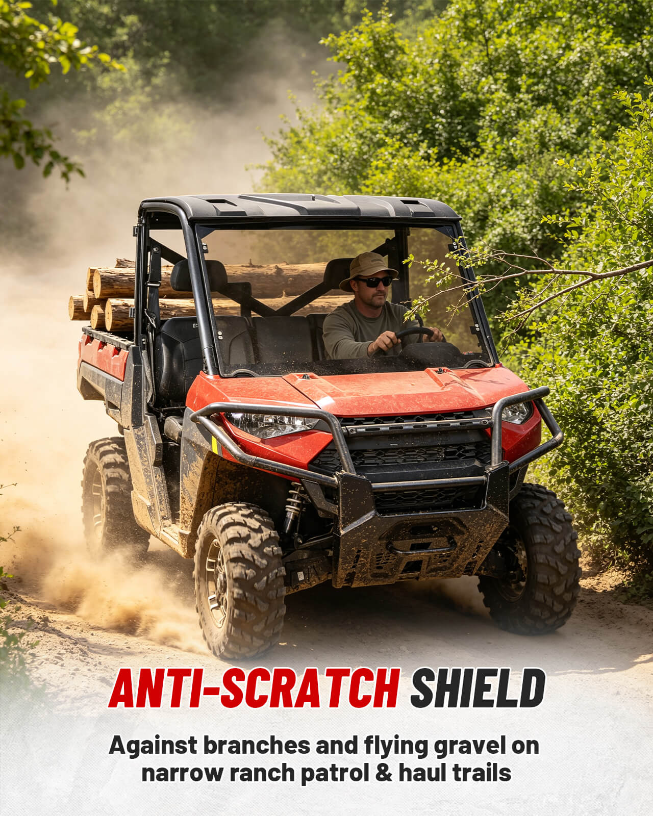 Polaris Ranger 1000 Tinted Front Windshield anti-scratch