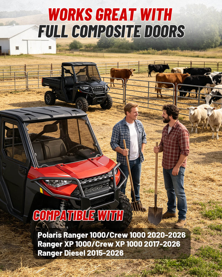 Polaris Ranger 1000 Tinted Front Windshield Fit full doors