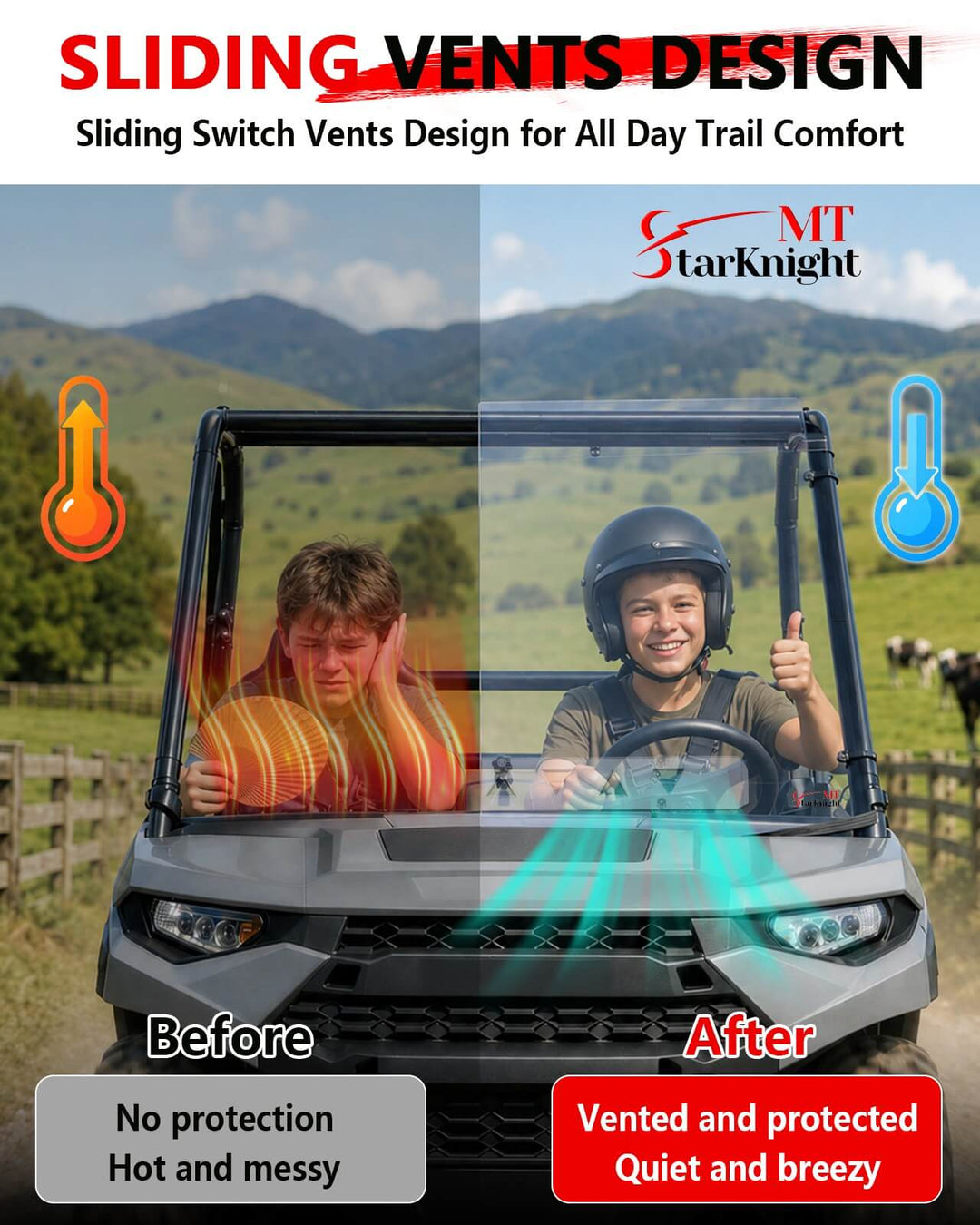Polaris Ranger 150 EFI Youth Vented Windshield Sliding Vents