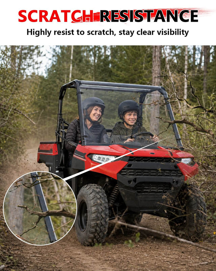 Polaris Ranger 150 EFI Youth Vented Windshield Scratch Resistance