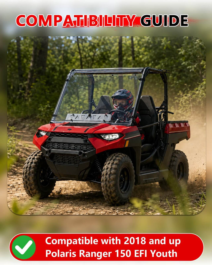 Polaris Ranger 150 EFI Youth Vented Windshield fitment
