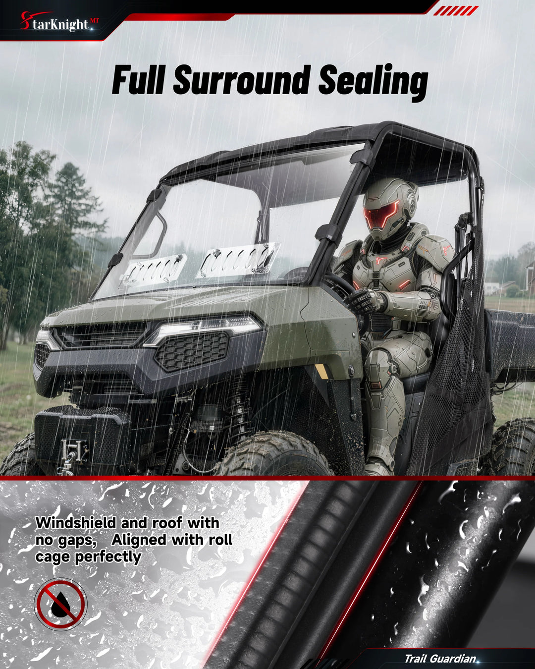 2026+ Polaris Ranger 500 Vented Windshield full sealing