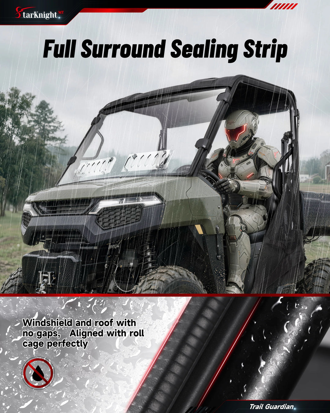 Polaris Ranger 500 Full Windshield (2026+) full sealing strip