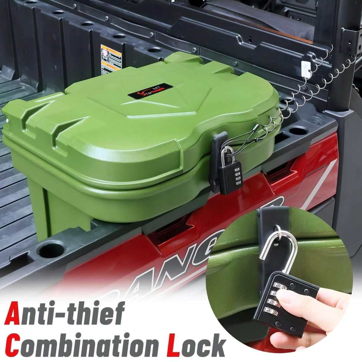 anti-thief combination lock of polaris ranger cargo tool box
