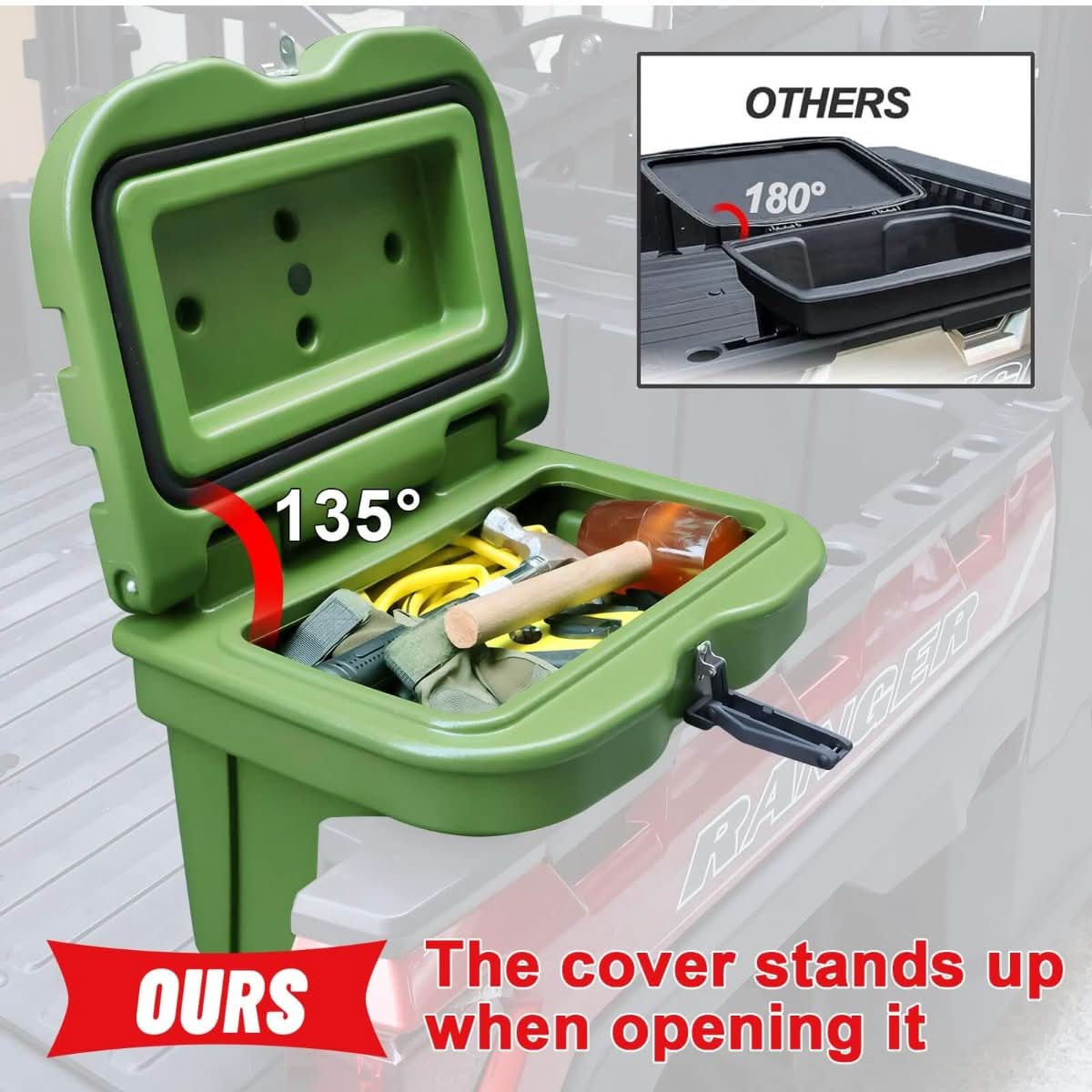 polaris ranger cover stands up when opening it