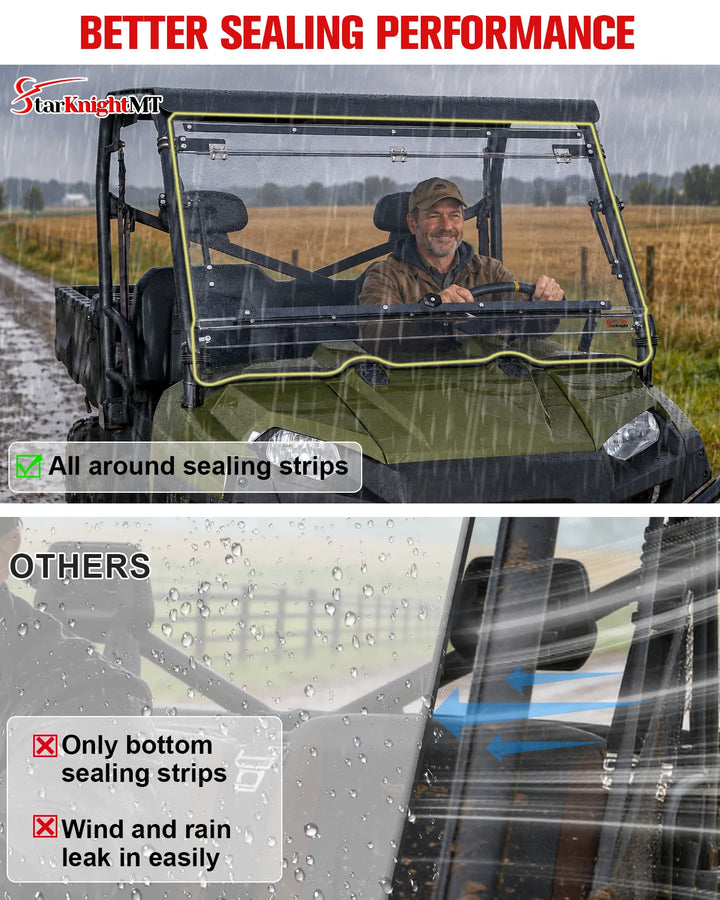 Polaris Ranger 800/ Fullsize 570 Flip-Up Windshield better sealing