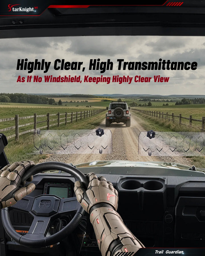 Polaris Ranger SP 570 3H Scratch-Resistant Vented Windshield highly clear