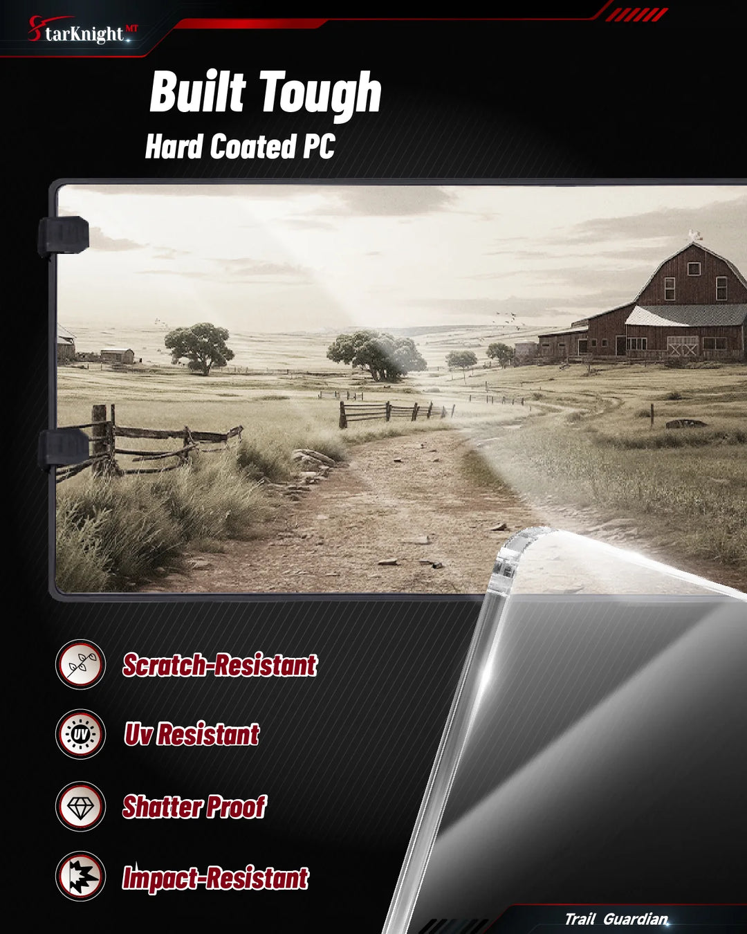 Polaris Ranger SP 570 3H Scratch-Resistant Vented Windshield PC material