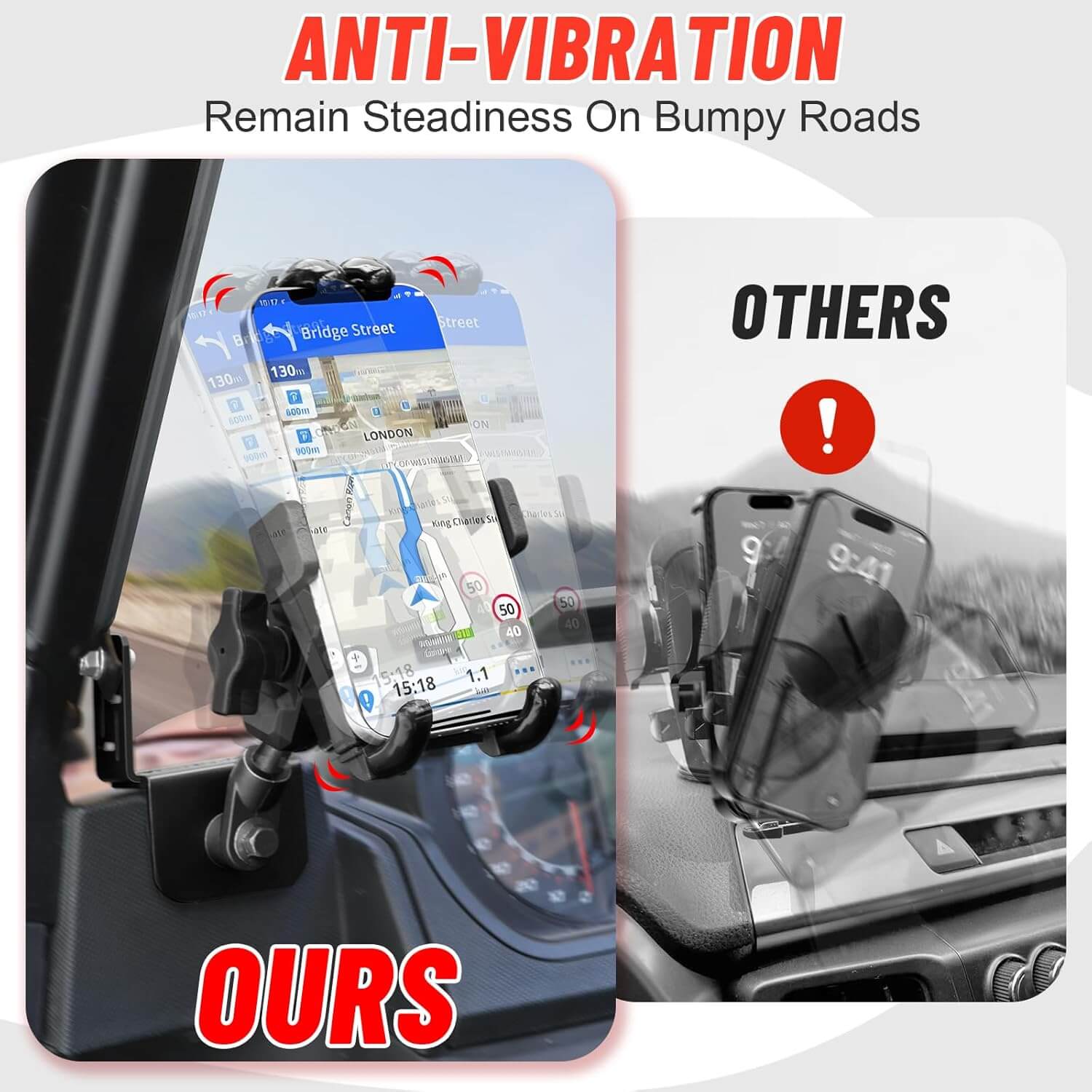 Polaris Ranger XP 1000 Phone Holder anti-vibration
