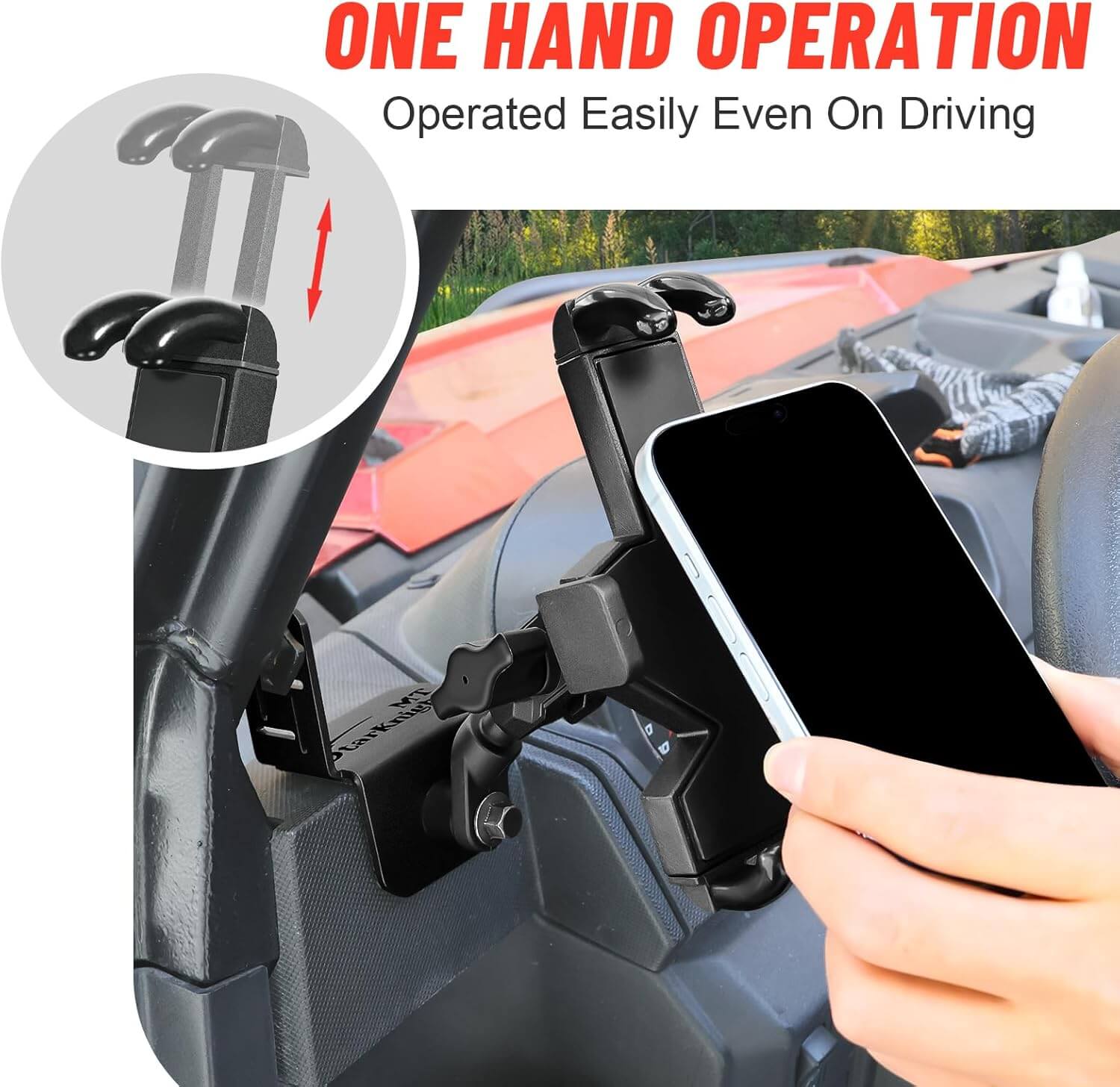 Polaris Ranger XP 1000 Phone Holder one-hand operation