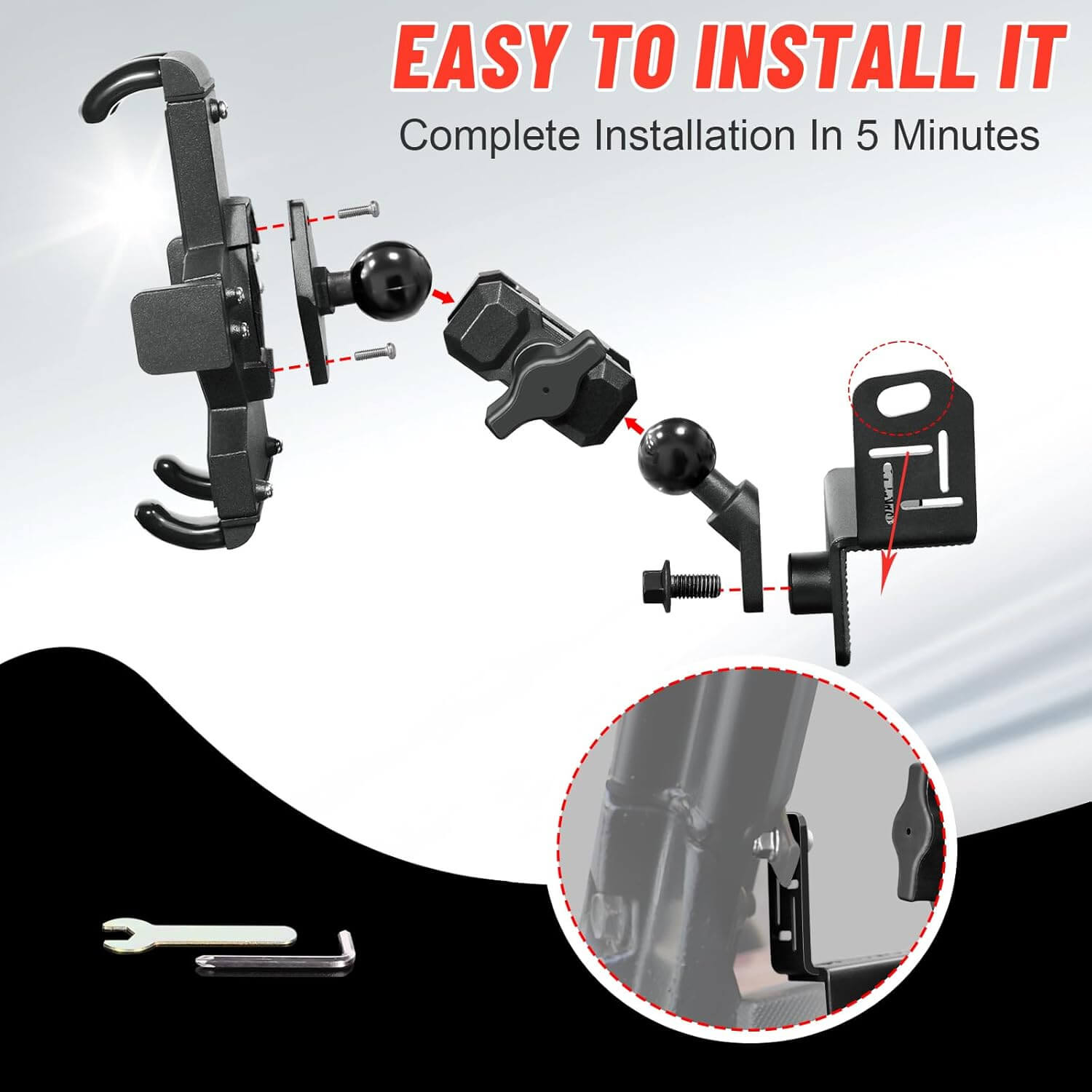 Polaris Ranger XP 1000 Phone Holder easy to install