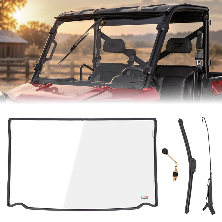 Polaris Ranger 1000 full windshield with manual wiper