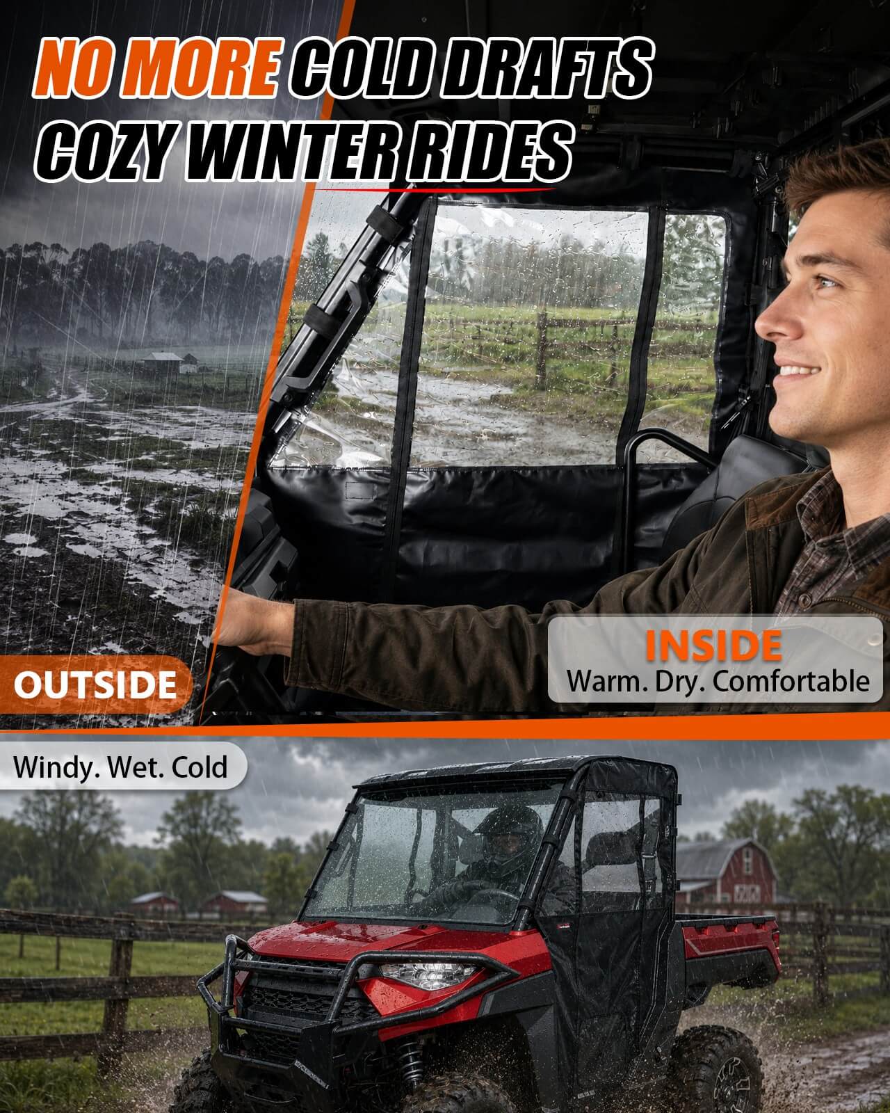 Polaris Ranger XP 1000 Soft Cab Enclosure  get cozy ride