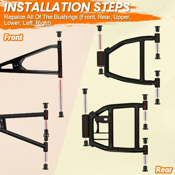 Polaris ranger A-arm bushing kit insatllation steps