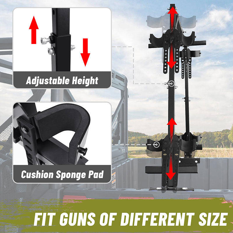 utv bed gun rack adjustable height
