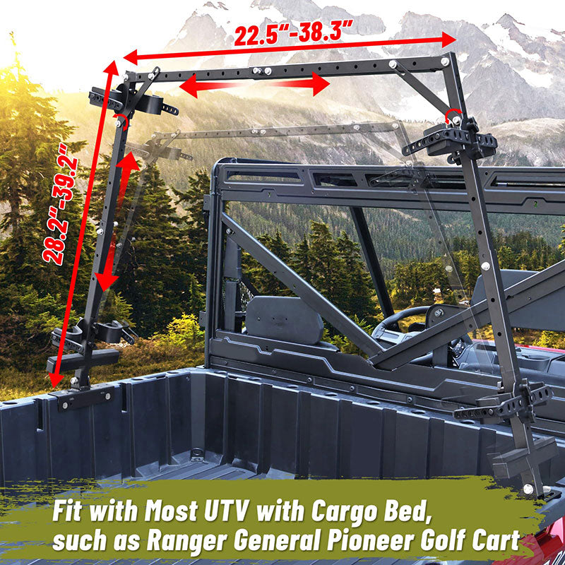 bed gun rack fit most utv with cargo bed
