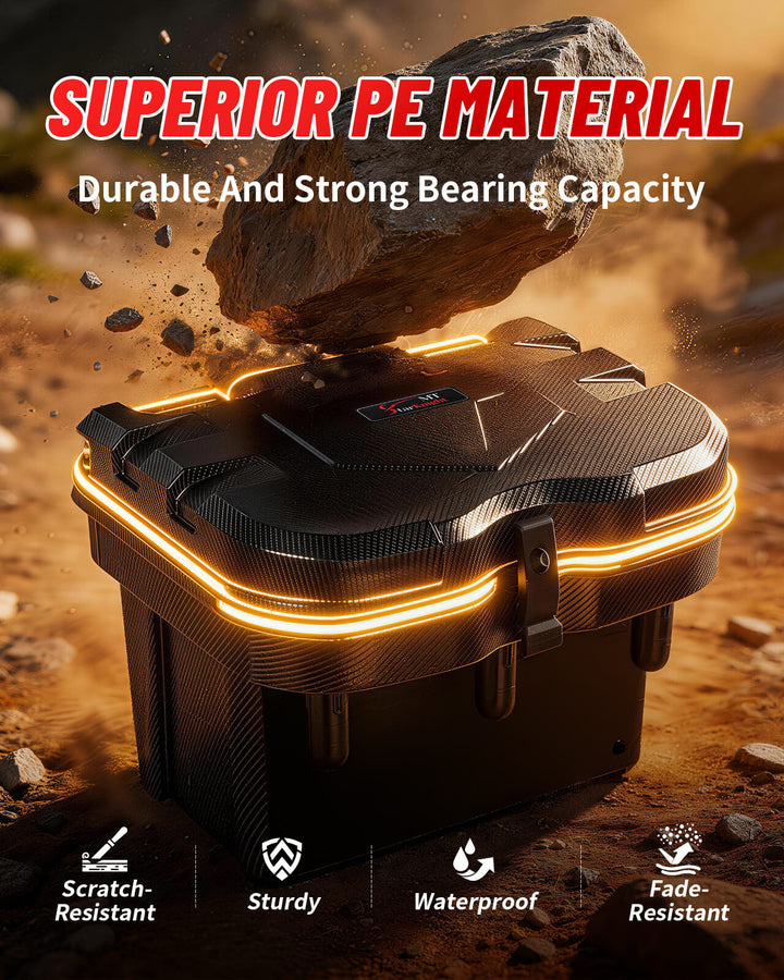 Polaris Ranger 24L Carbon Fiber Cargo Storage Box PE Material