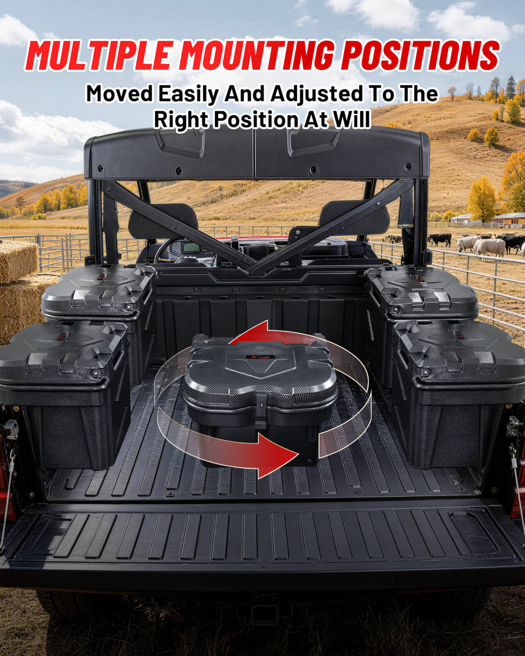 Polaris Ranger Carbon Fiber Cargo Storage Box Moved Easily
