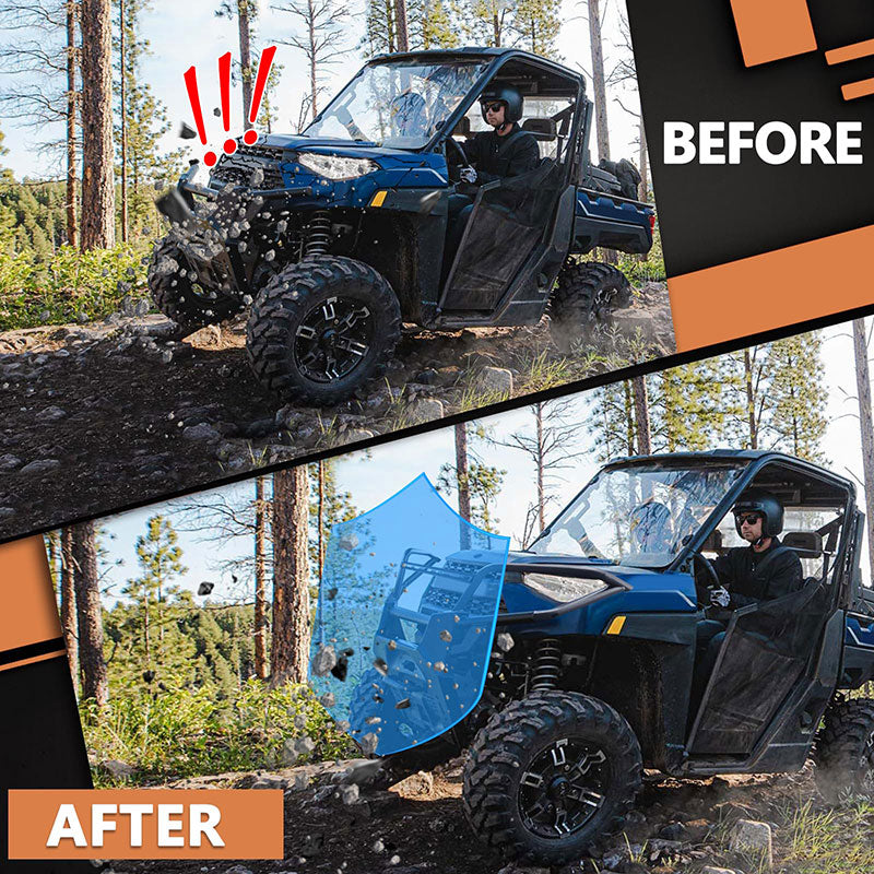before and after install the ranger 1000 bumper 