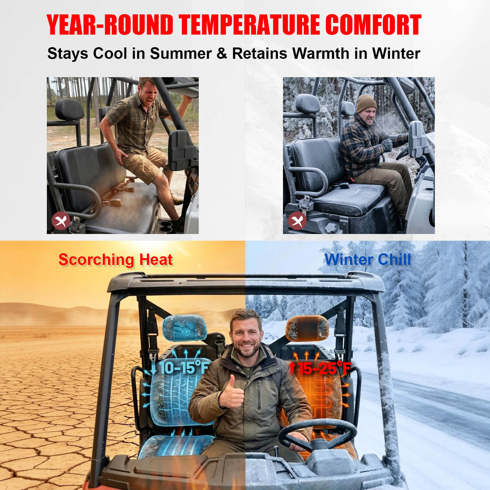 Ranger 800 seat cover stay cool in summer and retains warmth in winter