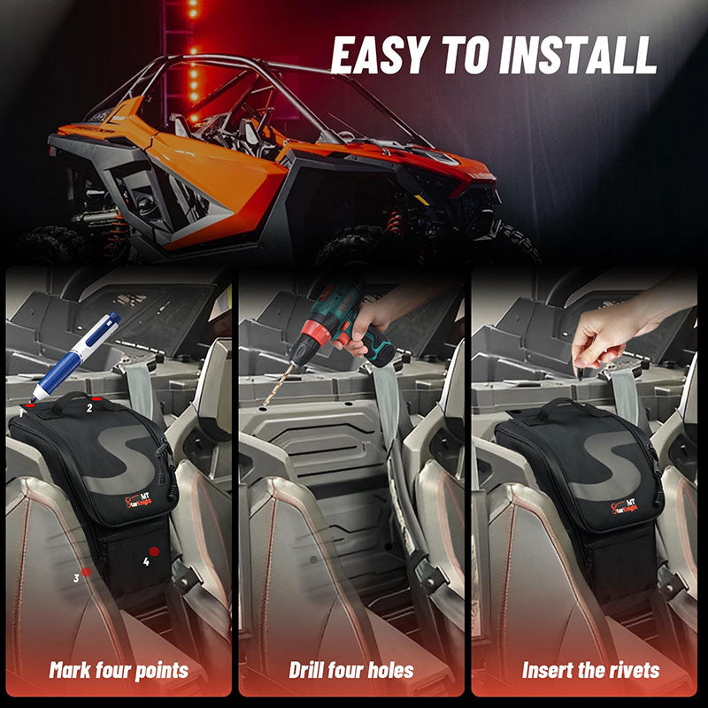 easy to install the rzr pro xp center bag 