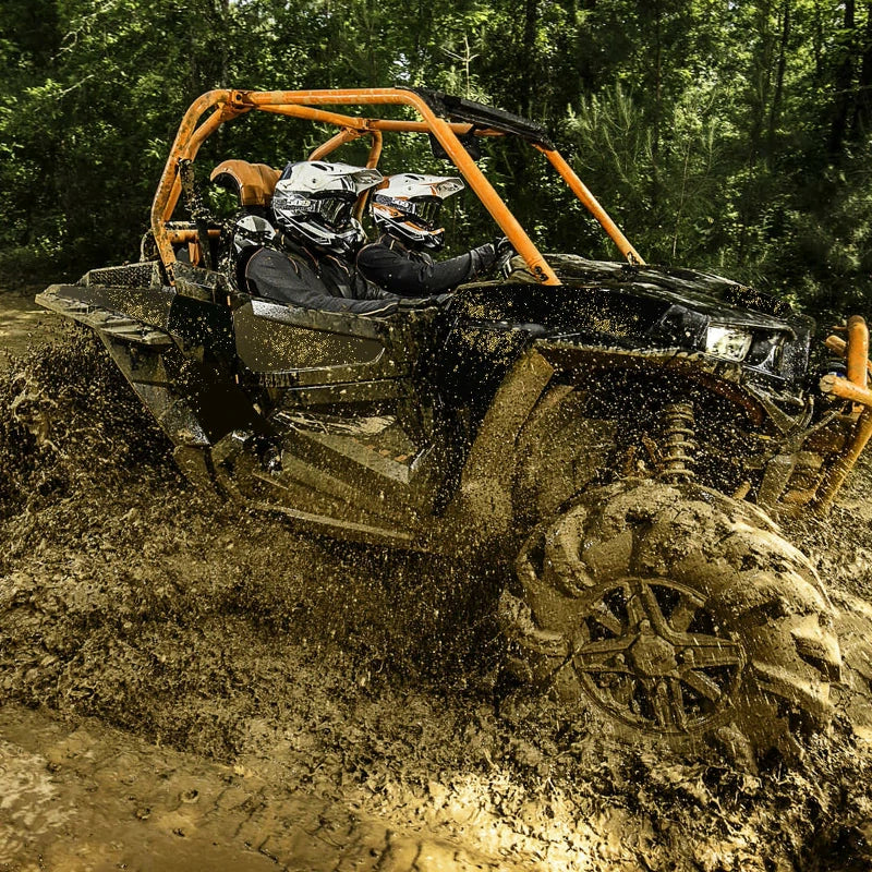 side show of the rzr pao fender flares block the mud well